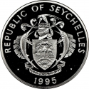 25 Rupees 1995, KM# 78, Seychelles, Endangered Wildlife, Kestrel