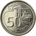 50 Cents 2013-2018, KM# 348, Singapore