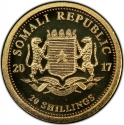20 Shillings 2017, KM# 266, Somalia, African Wildlife, Elephant