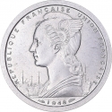 2 Francs 1948-1949, KM# 5, Somaliland, French