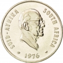 20 Cents 1976, KM# 95, South Africa, The End of Jacobus Johannes Fouché's Presidency