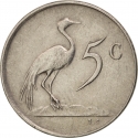 5 Cents 1976, KM# 93, South Africa, The End of Jacobus Johannes Fouché's Presidency
