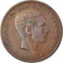 10 Centimos 1877-1879, KM# 675, Spain, Alfonso XII