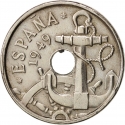 50 Centimos 1951-1965, KM# 777, Spain, Francisco Franco