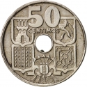 50 Centimos 1951-1965, KM# 777, Spain, Francisco Franco