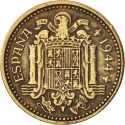 1 Peseta 1944, KM# 767, Spain, Francisco Franco