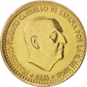 1 Peseta 1967-1975, KM# 796, Spain, Francisco Franco