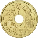 25 Pesetas 1998, KM# 990, Spain, Juan Carlos I, Spanish Autonomous Communities, Ceuta