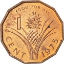 1 Cent 1975, KM# 21, Swaziland (eSwatini), Sobhuza II, Food and Agriculture Organization (FAO)