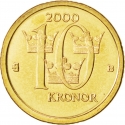 10 Kronor 1991-2000, KM# 877, Sweden, Carl XVI Gustaf