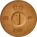 1 Öre 1952-1971, KM# 820, Sweden, Gustaf VI Adolf