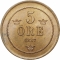 5 Öre 1874-1889, KM# 736, Sweden, Oscar II