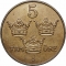 5 Öre 1909-1950, KM# 779, Sweden, Gustaf V