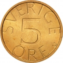 5 Öre 1976-1981, KM# 849, Sweden, Carl XVI Gustaf