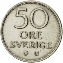 50 Öre 1962-1973, KM# 837, Sweden, Gustaf VI Adolf