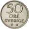 50 Öre 1962-1973, KM# 837, Sweden, Gustaf VI Adolf