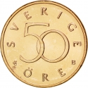 50 Öre 1992-2009, KM# 878, Sweden, Carl XVI Gustaf