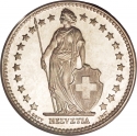 2 Francs 1874-1967, KM# 21, Switzerland