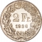 2 Francs 1874-1967, KM# 21, Switzerland