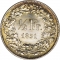 1/2 Franc 1850-1851, KM# 8, Switzerland