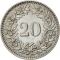 20 Rappen 1881-1938, KM# 29, Switzerland