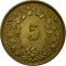 5 Rappen 1918, KM# 26a, Switzerland