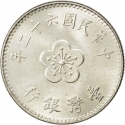 1 New Dollar 1960-1980, Y# 536, Taiwan, Republic of China