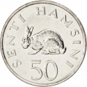 50 Senti 1988-1990, KM# 26, Tanzania