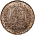 1/2 Crown 1887-1892, KM# 764, United Kingdom (Great Britain), Victoria