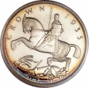 1 Crown 1935, KM# 842, United Kingdom (Great Britain), George V, 25th Anniversary of the Accession of George V to the Throne, Silver Jubilee