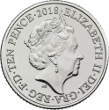 10 Pence 2018-2019, KM# 1528, United Kingdom (Great Britain), Elizabeth II, Quintessentially British A to Z, C - Cricket