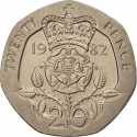 20 Pence 1982-1984, KM# 931, United Kingdom (Great Britain), Elizabeth II