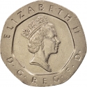 20 Pence 1985-1997, KM# 939, United Kingdom (Great Britain), Elizabeth II