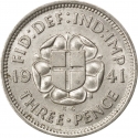 3 Pence 1937-1945, KM# 848, United Kingdom (Great Britain), George VI