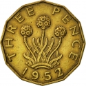 3 Pence 1949-1952, KM# 873, United Kingdom (Great Britain), George VI