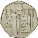 50 Pence 2003-2009, KM# 1036, United Kingdom (Great Britain), Elizabeth II, 100th Anniversary of the Women's Social and Political Union