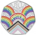 50 Pence 2022, Sp# H107, United Kingdom (Great Britain), Elizabeth II, 50th Anniversary of the First Pride UK