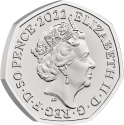 50 Pence 2022, Sp# H110, United Kingdom (Great Britain), Charles III, 100th Anniversary of the BBC