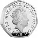 50 Pence 2022, Sp# H110, United Kingdom (Great Britain), Charles III, 100th Anniversary of the BBC