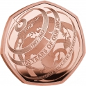 50 Pence 2022, Sp# H110, United Kingdom (Great Britain), Charles III, 100th Anniversary of the BBC