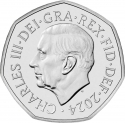 50 Pence 2023-2025, United Kingdom (Great Britain), Charles III