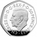 50 Pence 2023, United Kingdom (Great Britain), Charles III, 25th Anniversary of Harry Potter Magic, Albus Dumbledore