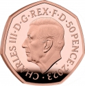 50 Pence 2023, United Kingdom (Great Britain), Charles III, 25th Anniversary of Harry Potter Magic, Albus Dumbledore