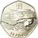 50 Pence 2011, KM# 1166, United Kingdom (Great Britain), Elizabeth II, London 2012 Summer Olympics, Aquatics