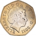 50 Pence 2011, KM# 1189, United Kingdom (Great Britain), Elizabeth II, London 2012 Summer Olympics, Boccia