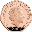 50 Pence 2022, Sp# H113, United Kingdom (Great Britain), Charles III, 25th Anniversary of Harry Potter Magic, Hogwarts Express