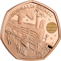 50 Pence 2022, Sp# H113, United Kingdom (Great Britain), Charles III, 25th Anniversary of Harry Potter Magic, Hogwarts Express