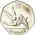 50 Pence 2011, KM# 1184, United Kingdom (Great Britain), Elizabeth II, London 2012 Summer Olympics, Judo