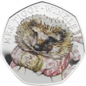 50 Pence 2016, KM# 1374a, United Kingdom (Great Britain), Elizabeth II, Beatrix Potter’s The Tale of Peter Rabbit, Mrs. Tiggy-Winkle