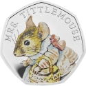 50 Pence 2018, KM# 1554a, United Kingdom (Great Britain), Elizabeth II, Beatrix Potter’s The Tale of Peter Rabbit, Mrs. Tittlemouse